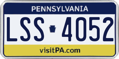 PA license plate LSS4052