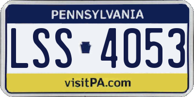 PA license plate LSS4053
