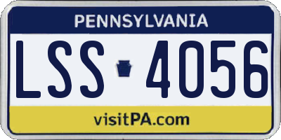 PA license plate LSS4056