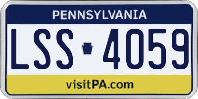 PA license plate LSS4059