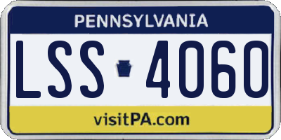 PA license plate LSS4060