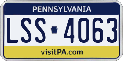 PA license plate LSS4063