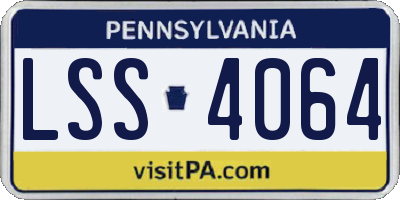 PA license plate LSS4064