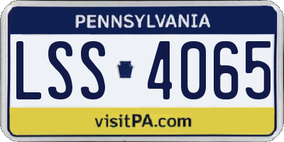 PA license plate LSS4065