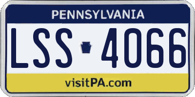 PA license plate LSS4066