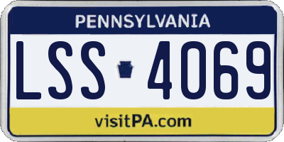 PA license plate LSS4069
