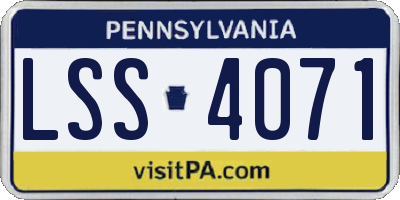 PA license plate LSS4071