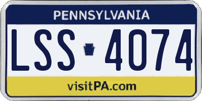 PA license plate LSS4074