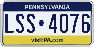 PA license plate LSS4076