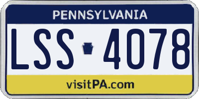 PA license plate LSS4078