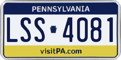 PA license plate LSS4081