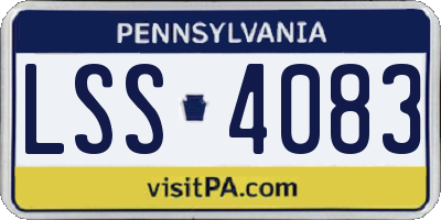 PA license plate LSS4083