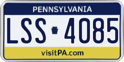 PA license plate LSS4085