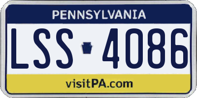 PA license plate LSS4086