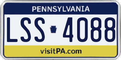 PA license plate LSS4088