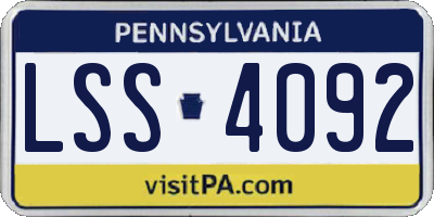 PA license plate LSS4092