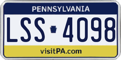 PA license plate LSS4098