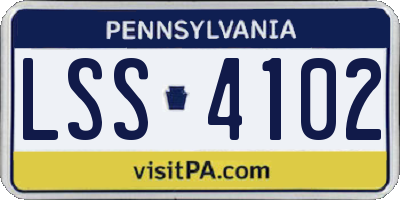 PA license plate LSS4102