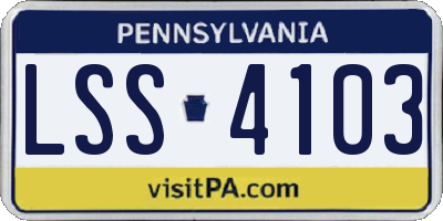 PA license plate LSS4103