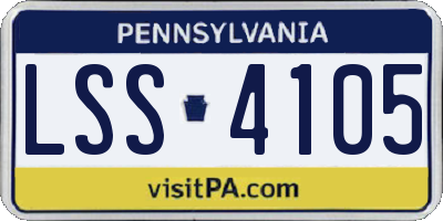 PA license plate LSS4105