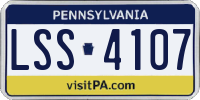 PA license plate LSS4107