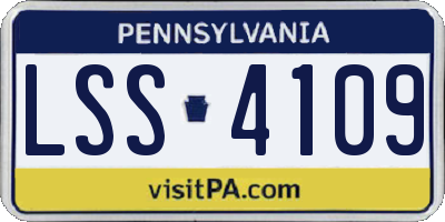 PA license plate LSS4109