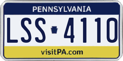 PA license plate LSS4110