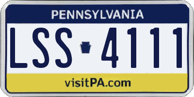 PA license plate LSS4111