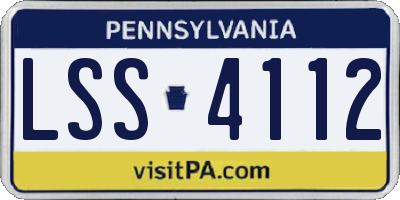 PA license plate LSS4112