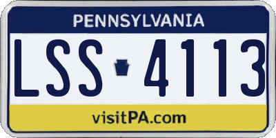 PA license plate LSS4113