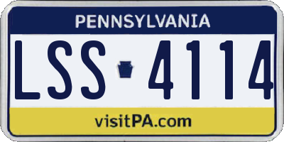PA license plate LSS4114