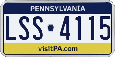 PA license plate LSS4115