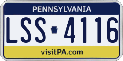 PA license plate LSS4116