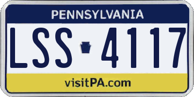 PA license plate LSS4117