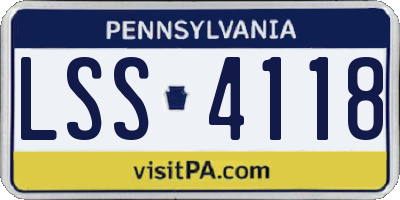 PA license plate LSS4118