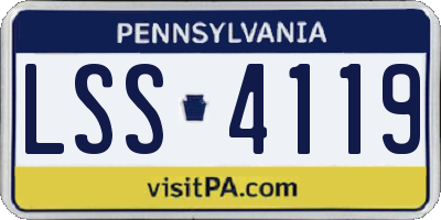 PA license plate LSS4119