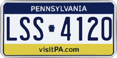 PA license plate LSS4120