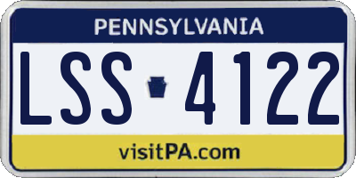 PA license plate LSS4122