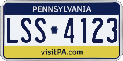 PA license plate LSS4123
