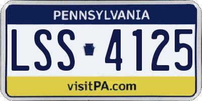 PA license plate LSS4125