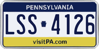 PA license plate LSS4126