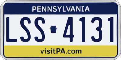 PA license plate LSS4131
