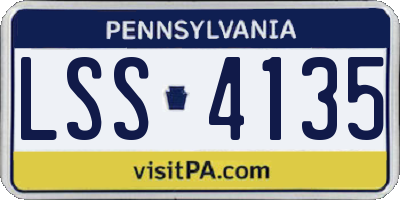 PA license plate LSS4135