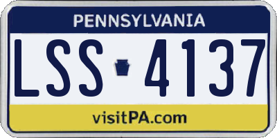 PA license plate LSS4137