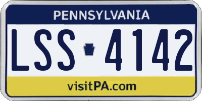 PA license plate LSS4142