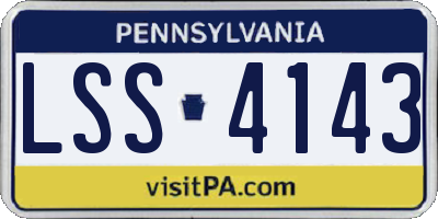 PA license plate LSS4143