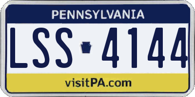 PA license plate LSS4144