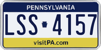 PA license plate LSS4157