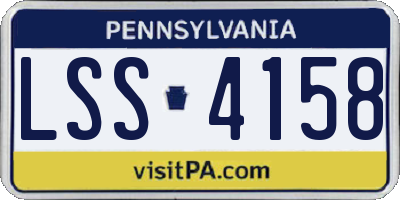 PA license plate LSS4158