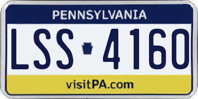 PA license plate LSS4160